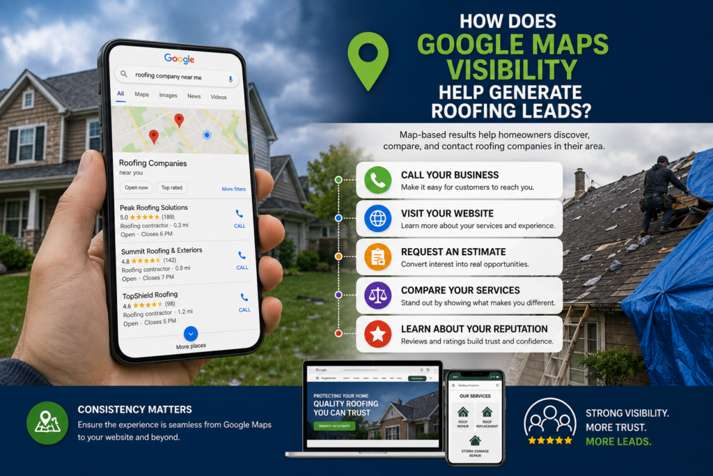 How Does Google Maps Visibility Help Generate Roofing Leads