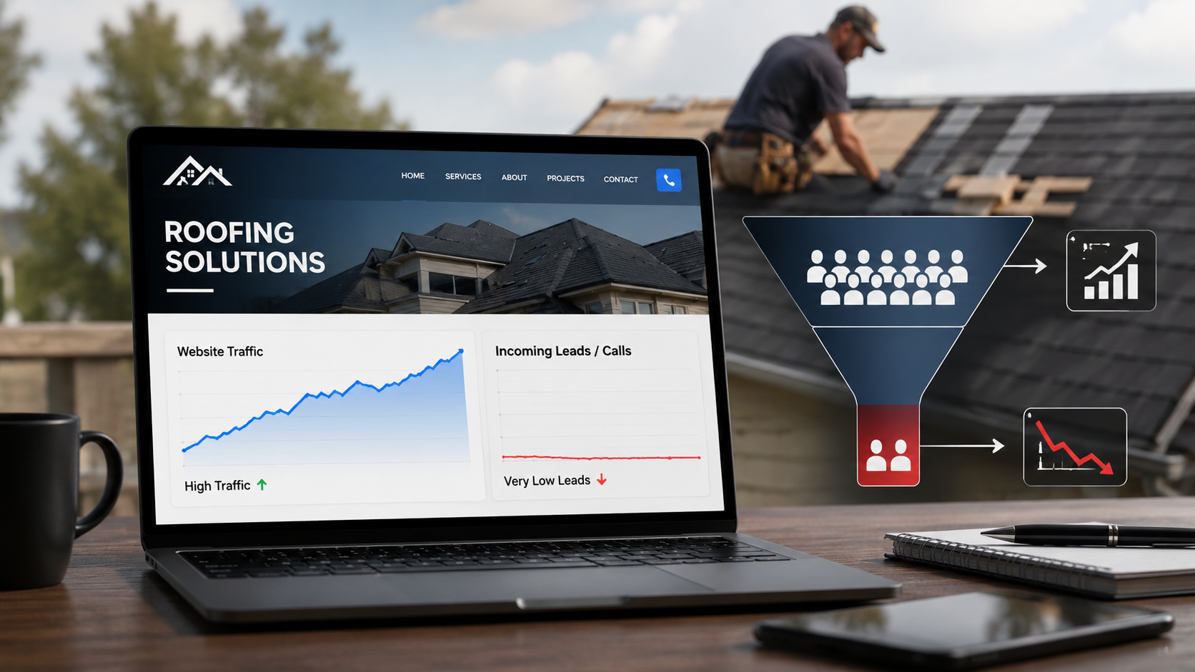 A modern roofing company website