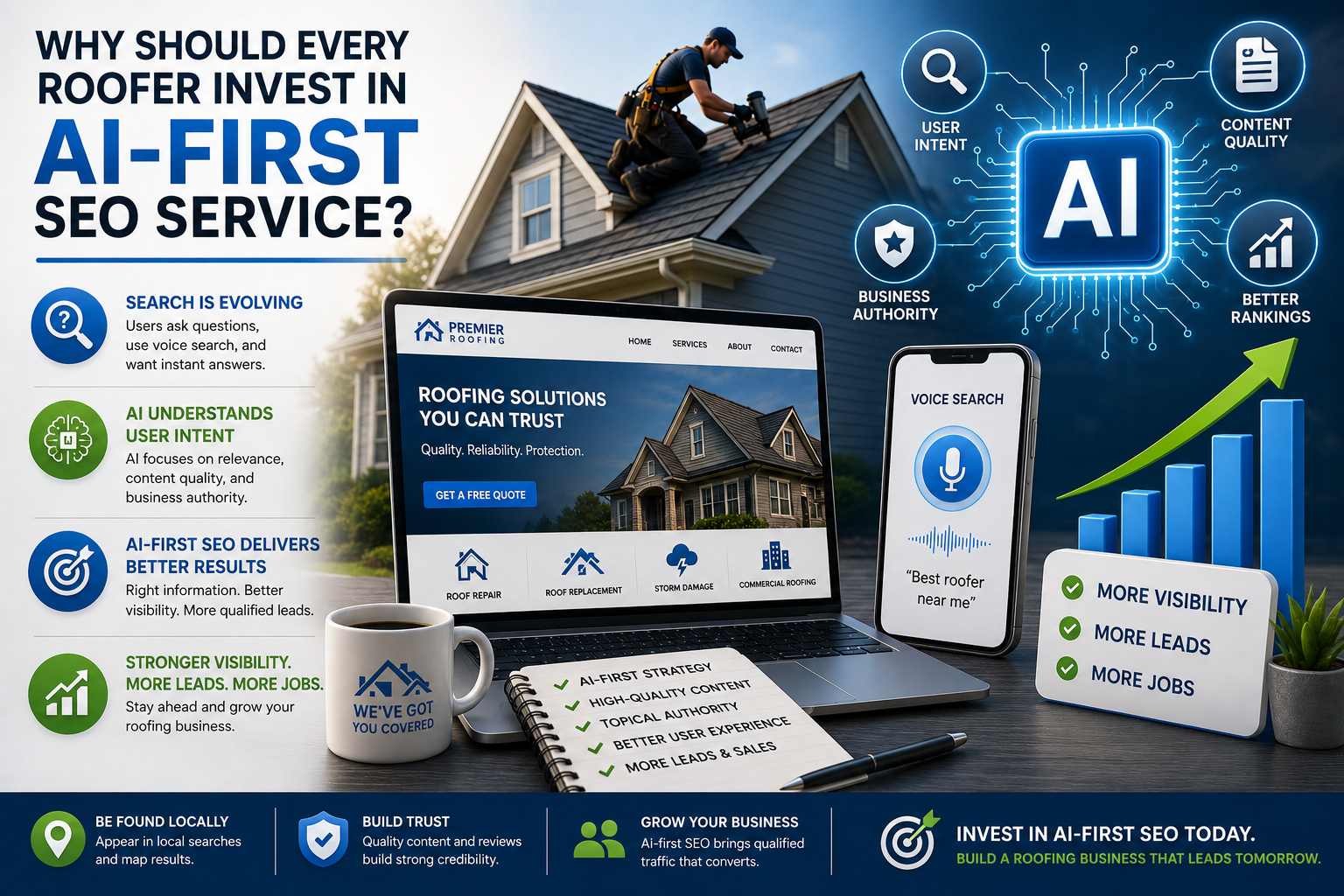 Why Should Every Roofer Invest in AI-First SEO Service?